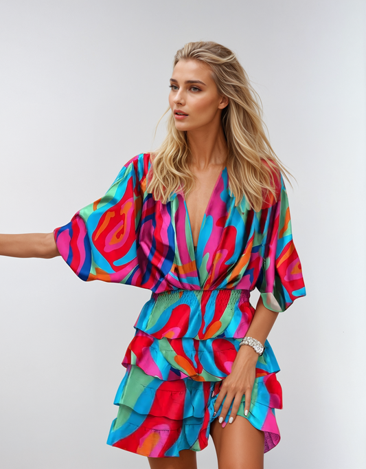 Margaret - Floral Midi Dress – Colourful