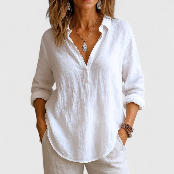 Franzina | Comfortable Linen Blouse White