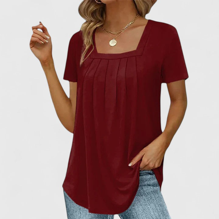 Lenabria | Elegant Summer Blouse Burgundy