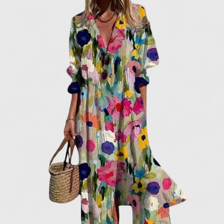 Paula | Elegant Boho Dress Multicolored 1