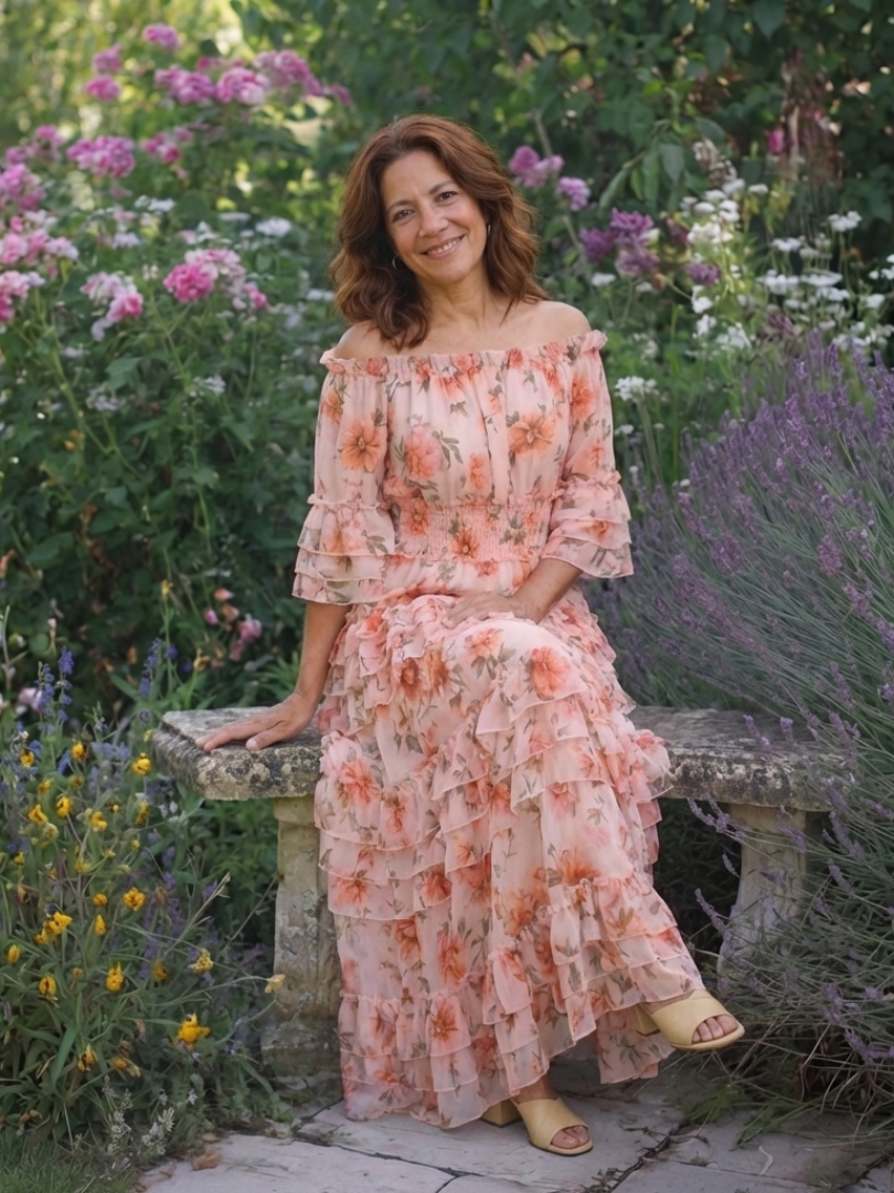 Jemima – Off-Shoulder Floral Ruffle Tiered Maxi Dress