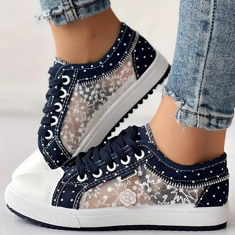 Delara – Elegant Floral Detail Trainers
