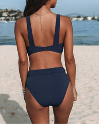 Viane - Plain High-Waisted Swimsuit