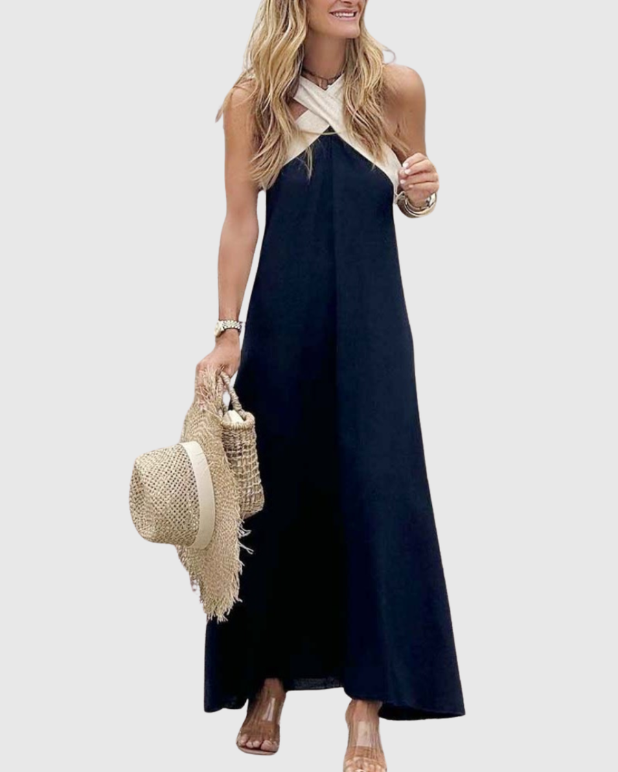 Orella | Cross-Neck Dress Black