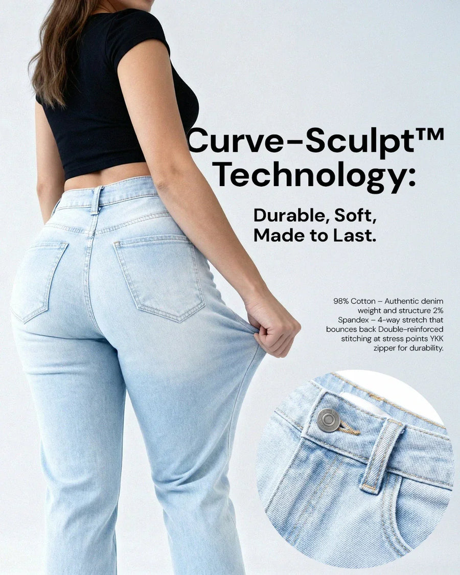 Linnea – Mid Rise BBL Wide Leg Jeans