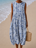 Janine - Sleeveless Relaxed Fit Midi Dress