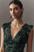 Chiffon V Neck Maxi Dress