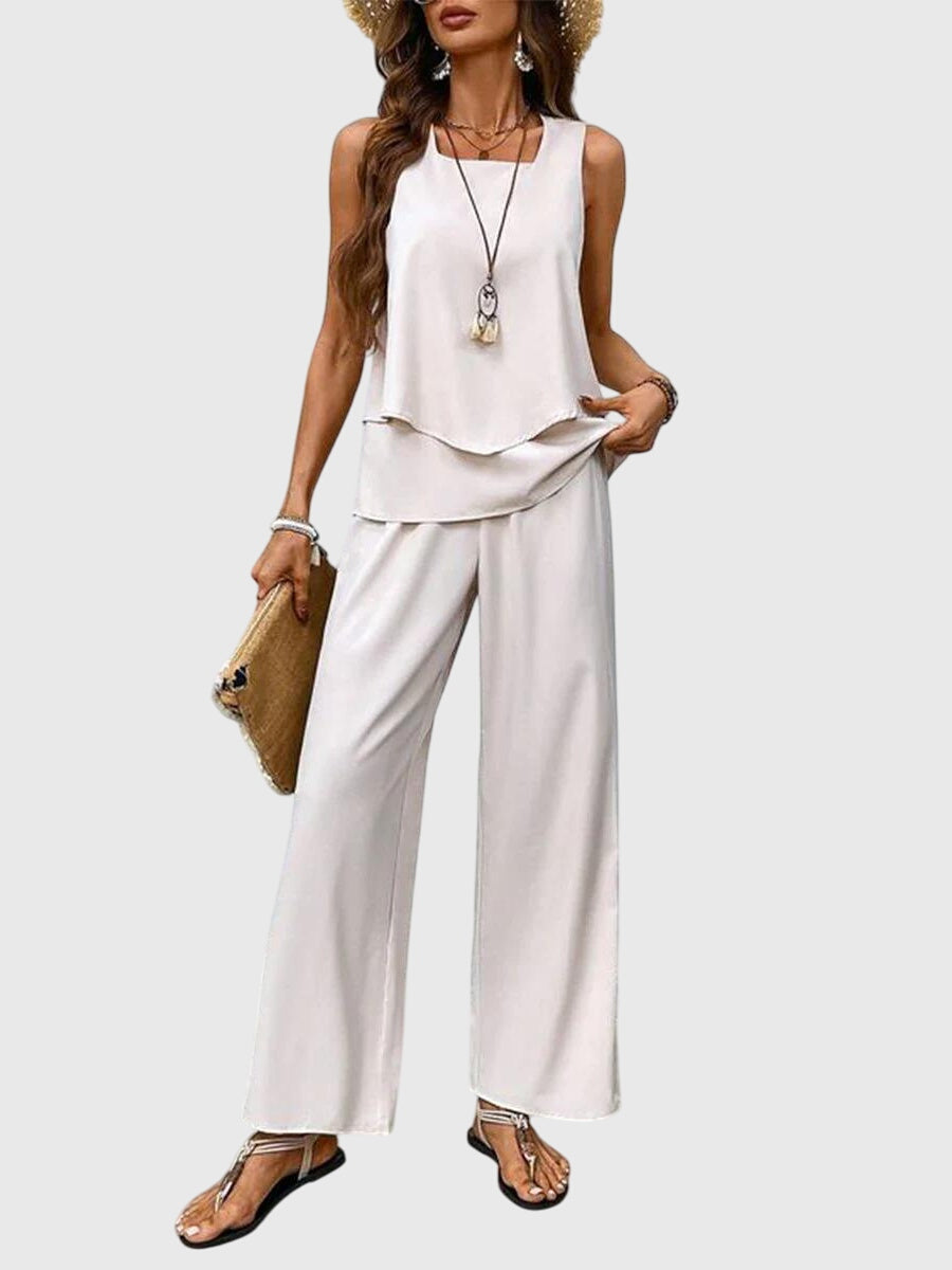 Brenda | Elegant 2-Piece Summer Set White