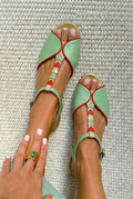 Elina – Heart Detail Peep-Toe Slingback Sandals