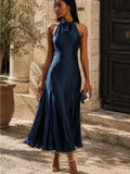 Dress Kaylah Silk Dress Navy Blue Color: Blue Size: 12