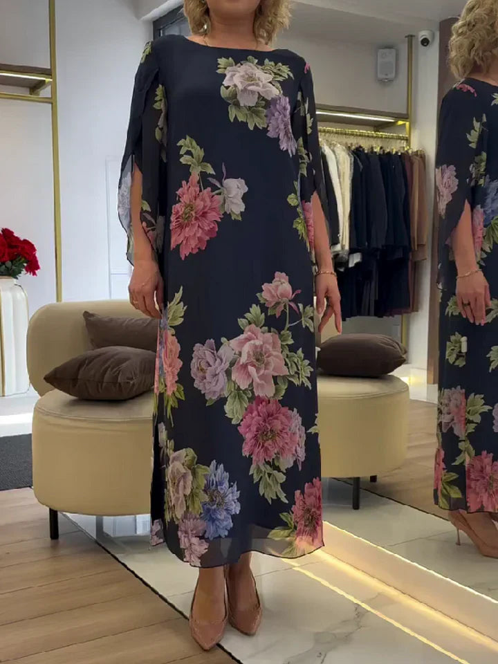 Celeste - Floral Chiffon Maxi Dress