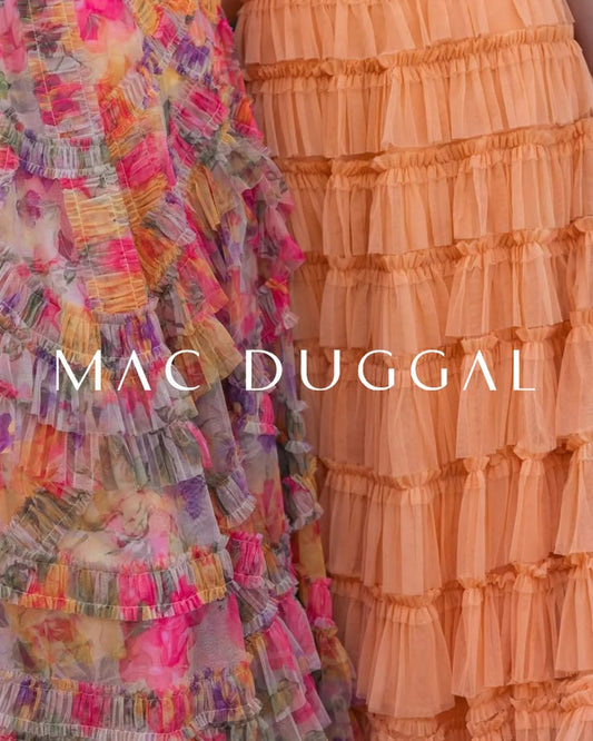 Multicolor Floral Scoop Neck A Line Ruffle Midi Dress
