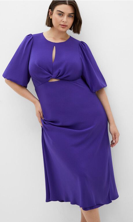 Ines Puff Dress Violet