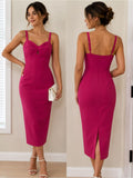 Dress The Population Dress The Population Bright Fuchsia Twist Front
