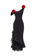 Chiffon Midi Dress With Flowers