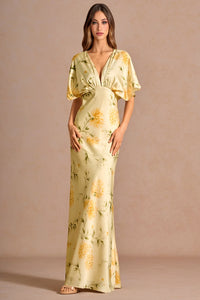 Azazie Lavinia Lemon Sorbet Maxi Dress