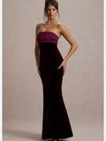 Club L London Dress Club L London Ambrosi Port Velvet Bandeau Maxi