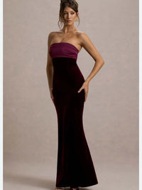 Club L London Dress Club L London Ambrosi Port Velvet Bandeau Maxi