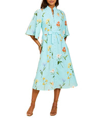 Mestiza New York Carmen Garden Waltz Print Mandarin Collar 34