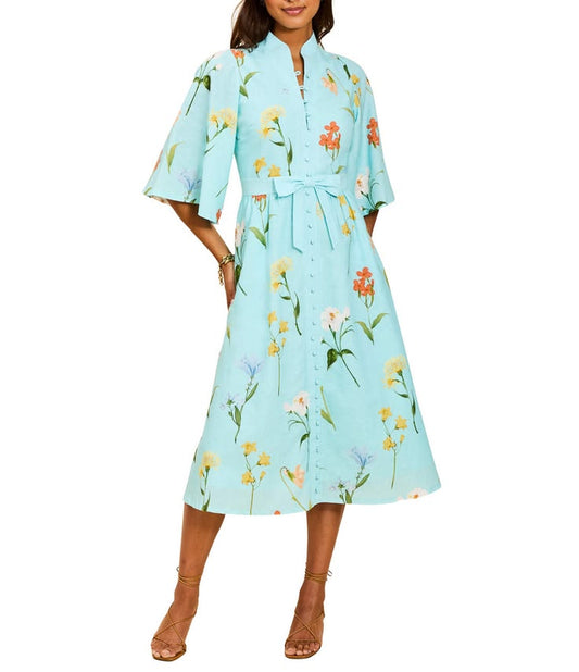Mestiza New York Carmen Garden Waltz Print Mandarin Collar 34