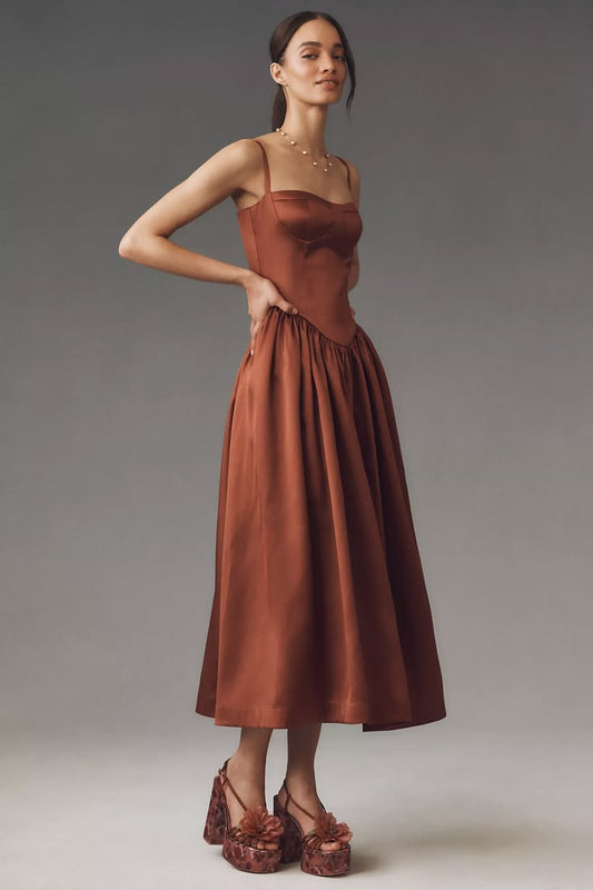 Mare Amaya Corset Fit And Flare Midi Dress