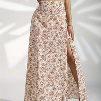 Natalia Floral Side-Split Maxi Skirt