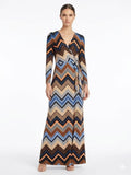 Venus Dress Venus Nwot Cottony Stretchy Soft Chevron Maxi Dress Long