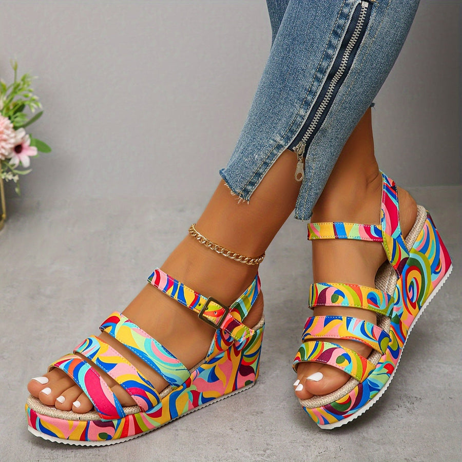 Solene - Platform Ankle Strap Sandals for Effortless Height