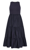Chelsea Mixed Media Dress Navy