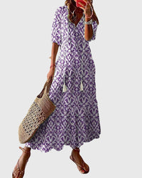 Amalia | Boho Vintage Summer Dress Purple (Almost sold out)