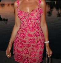 Temperament Floral Printing Sling Dress
