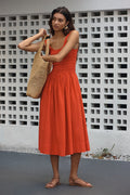 Alessia Sleeveless Square Neck Midi Dress