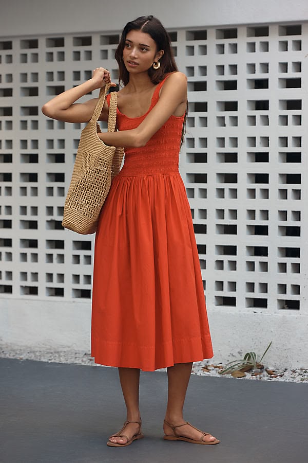 Alessia Sleeveless Square Neck Midi Dress