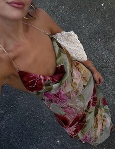 Dahlia Hand Beaded Backless Chiffon Maxi Dress In Rosa