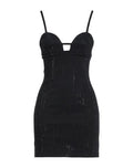 Dondup Mini Dress In Organic Cotton Blend Black
