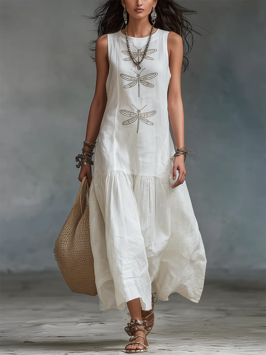 Myla - Sleeveless Dragonfly Dress