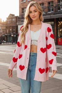 Ailith Heart Print Cardigan
