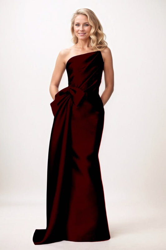 Trumpet Mermaid Maxi Satin Mother Of The Bride Dress Mulberry
