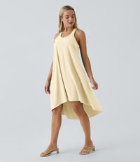 Halara Breezeful RacerPocket High Low Flowy Midi Quick Dry Casual