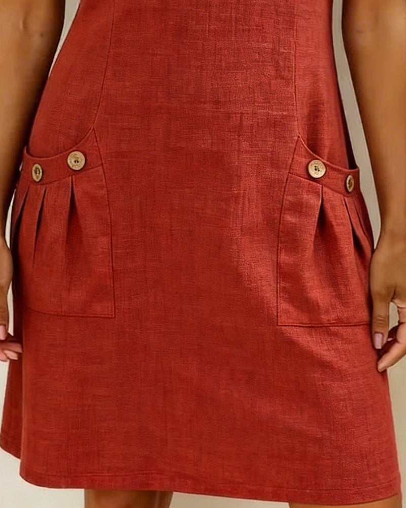 Hallie – Lightweight Linen Cotton A-Line Dress