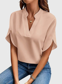 Beatrix | Soft And Elegant V-Neck Shirt Pink