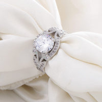 VINTAGE ZIRCONIA SILVER BRAIDED RING