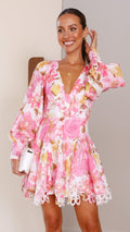Felicity Mini Dress Pink Floral Buy Women's Dress Billy J