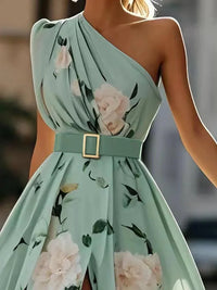 Liora - Light Green Floral Maxi Dress