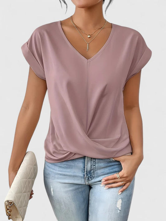 Mahrianne | Comfortable V-Neck Top Pink