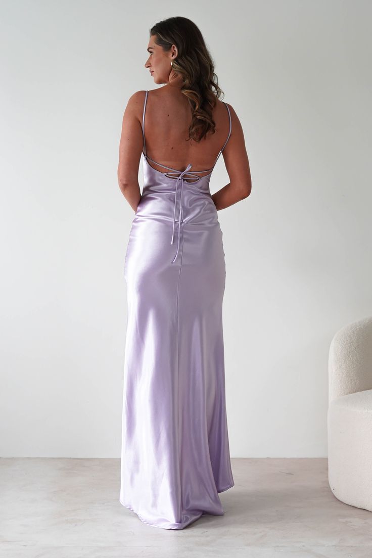 Celinee Satin Maxi Gown Lilac