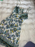 Angie Dress Angie White Floral Mini Dress With Blue & Green Accents