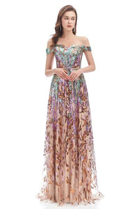 Mermaid Strapless Off The Shoulder Sequined Floor Length Sleeveless