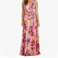 Night Way Collections Dress Nightway Women 6 Petite Floral Print Tie