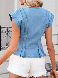 Jovie - V-Neck Denim Top